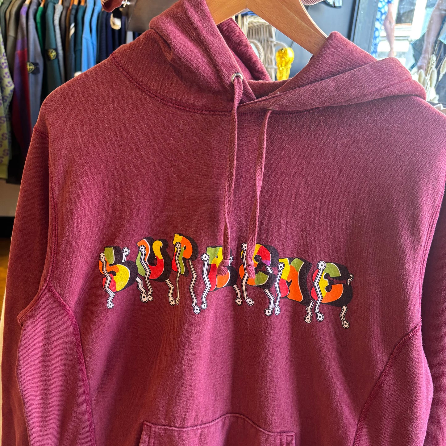 Supreme FW16 Blade Whole Car Hoodie Burgundy (Medium)