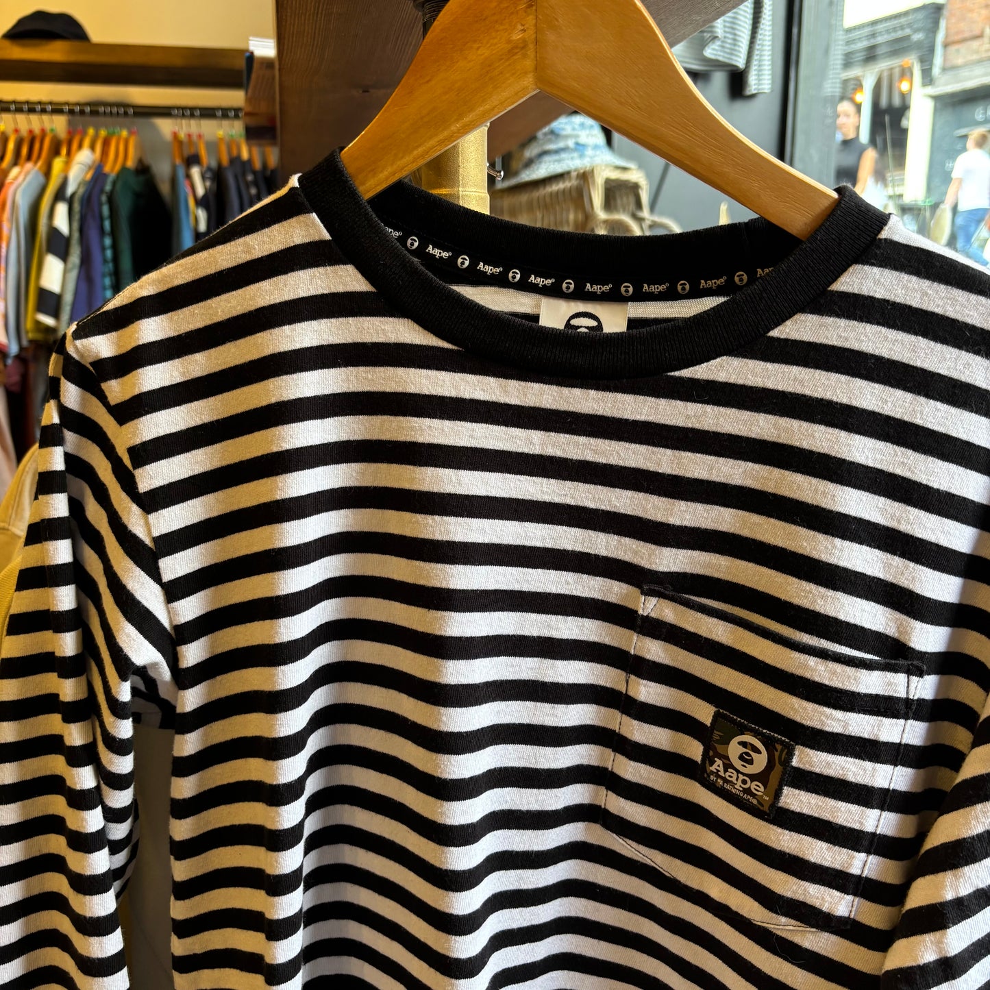 Aape By Bape Stripe Longsleeve T-Shirt Black/ White (Small)