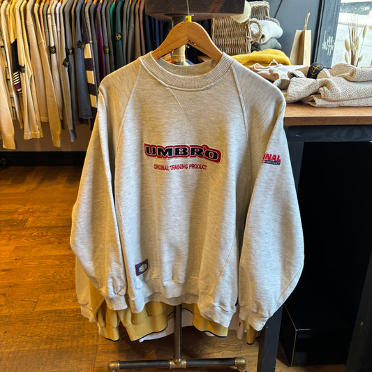 Umbro Original Training Spellout Oversized Sweatshirt Grey (Medium)