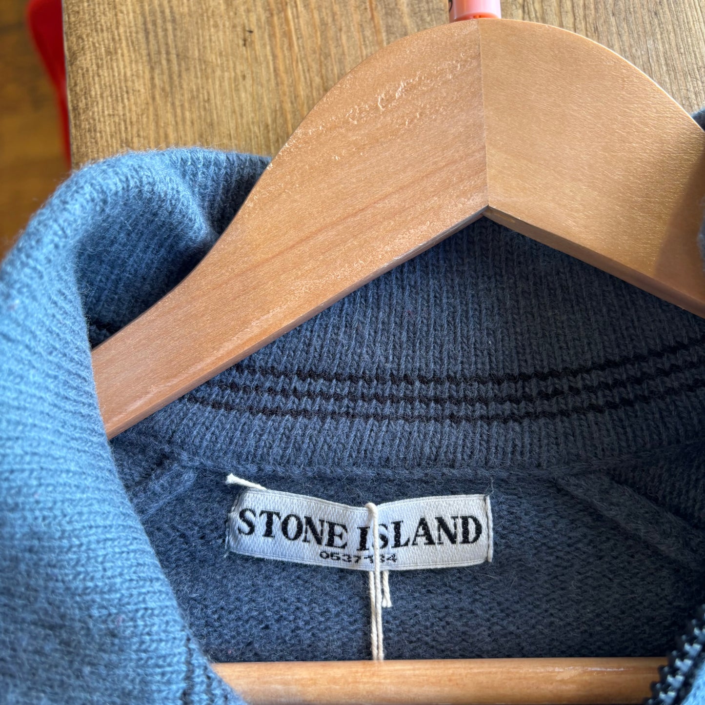 Stone Island SS04 Quarter Zip Knit Jumper Blue (Small)