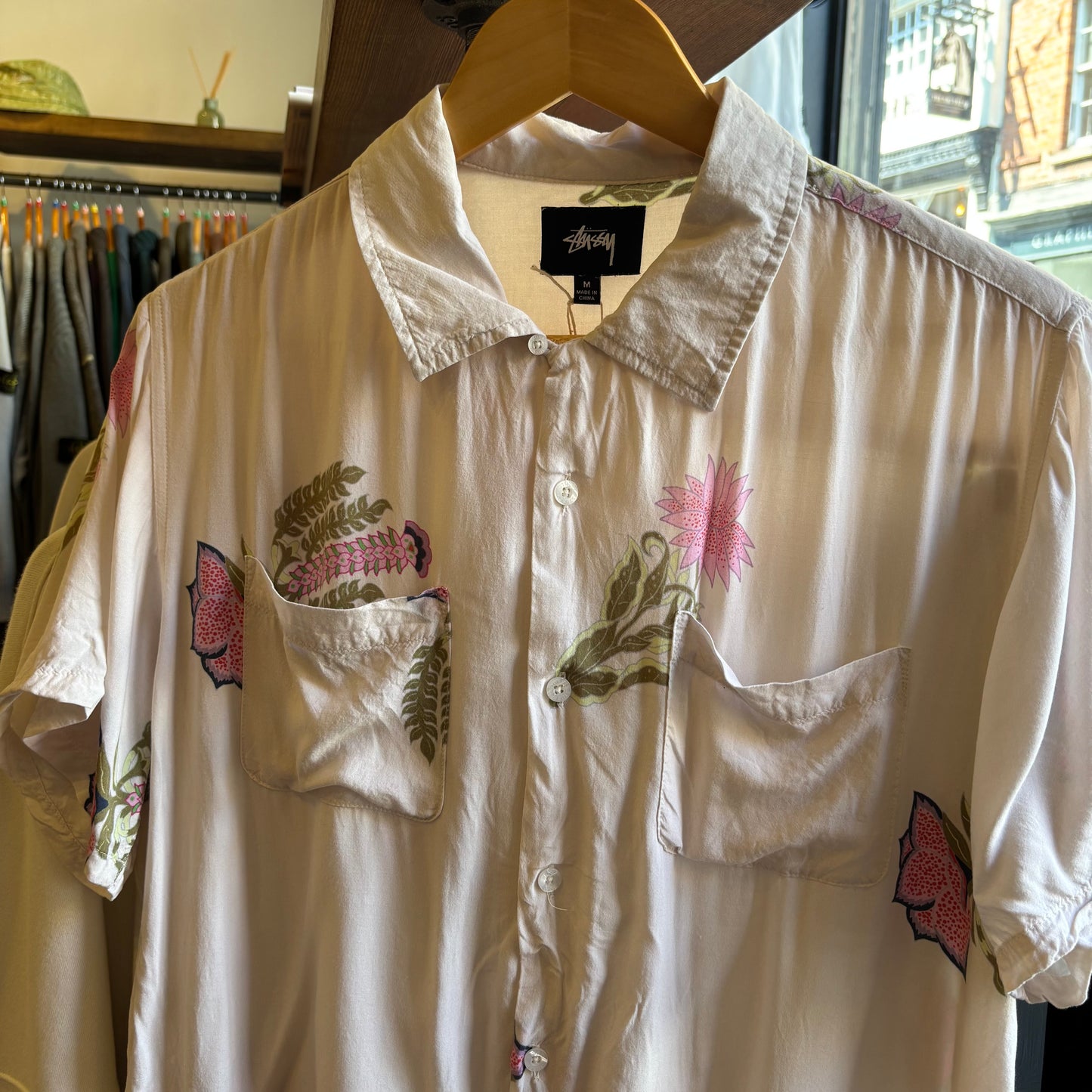 Stussy Hana Printed Short Sleeve Shirt (Medium)