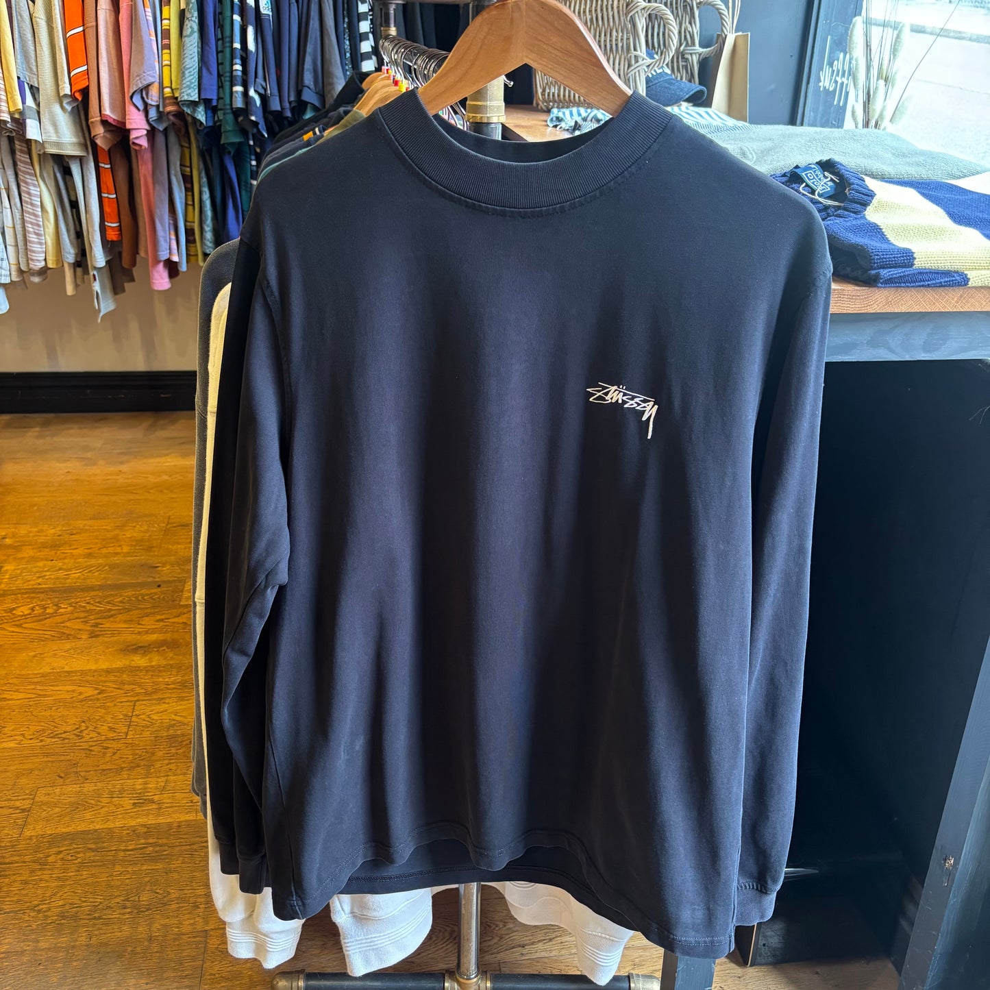 Stussy Basic Logo Longsleeve T-Shirt Black (Medium)