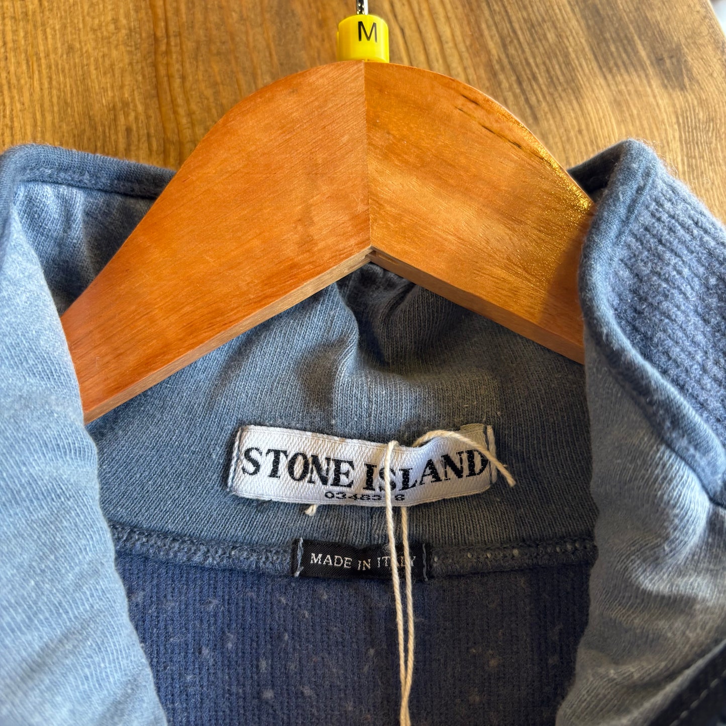 Stone Island A/W 2004 Spellout Full Zip Jumper Blue (Medium)