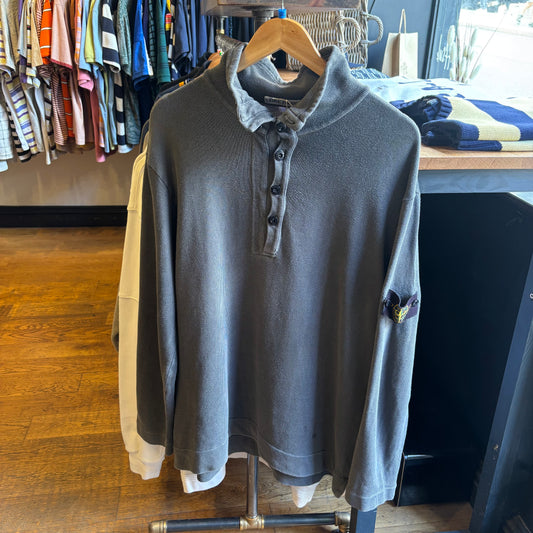 Stone Island A/W 1999 Quarter Button Jumper Grey (XXL)