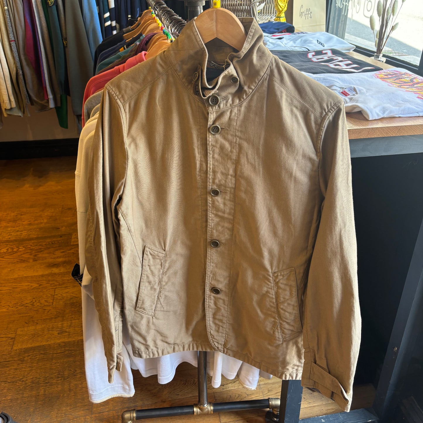 CP Company Button Up Chore Jacket Beige (Medium)