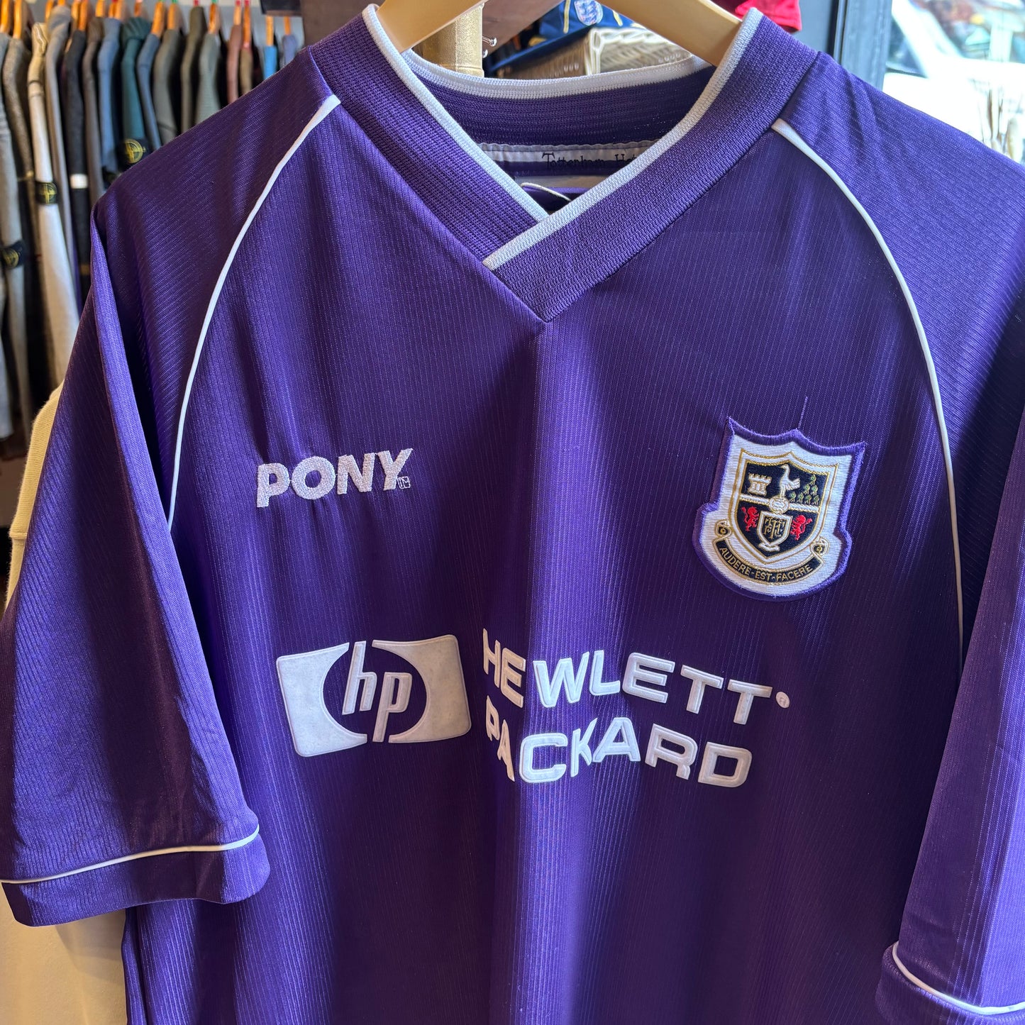 Tottenham Hotspurs Pony 1998/99 Away Shirt Purple (Large)