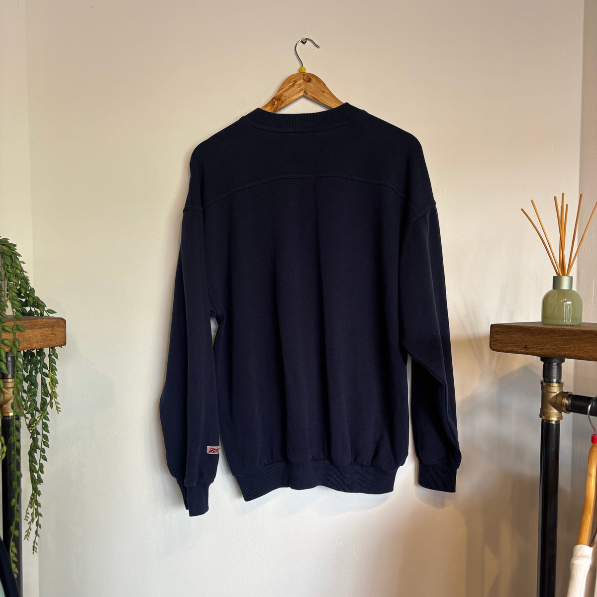 Reebok Athletic Department Spellout Oversized Sweatshirt Navy (Medium)