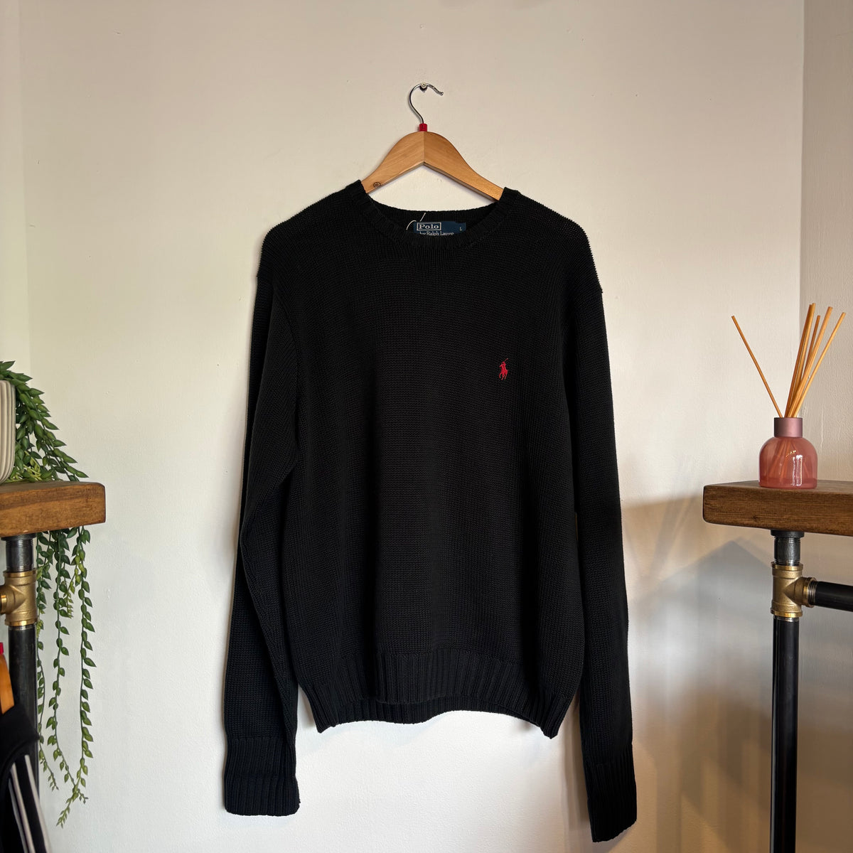 Ralph Lauren Pullover Knit Jumper Black (Large)