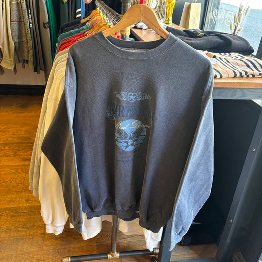 Avirex USA Oversized Pullover Sweatshirt Dark Grey (Large)