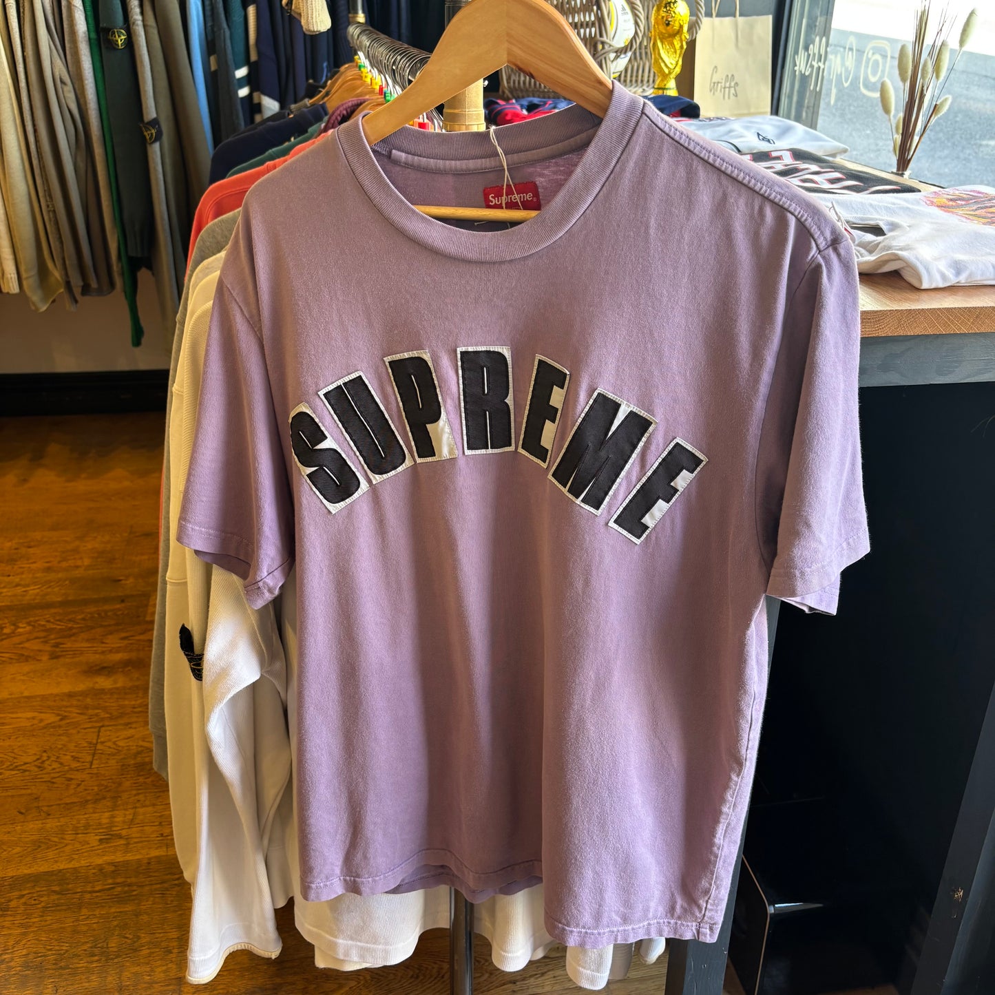 Supreme SS20 Arc Applique T-Shirt Purple (Medium)