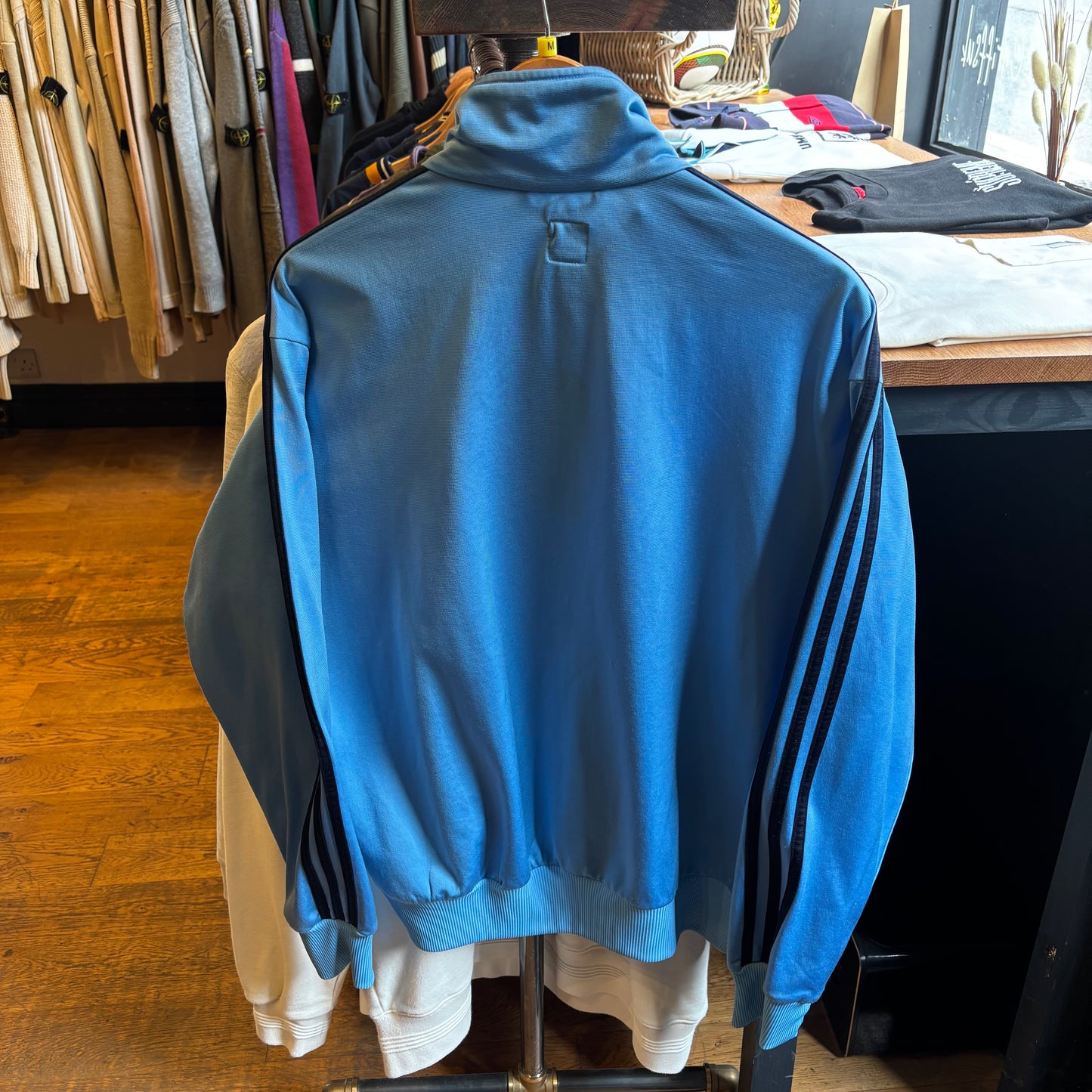Adidas Zip Up Track Jacket Light Blue (Medium)