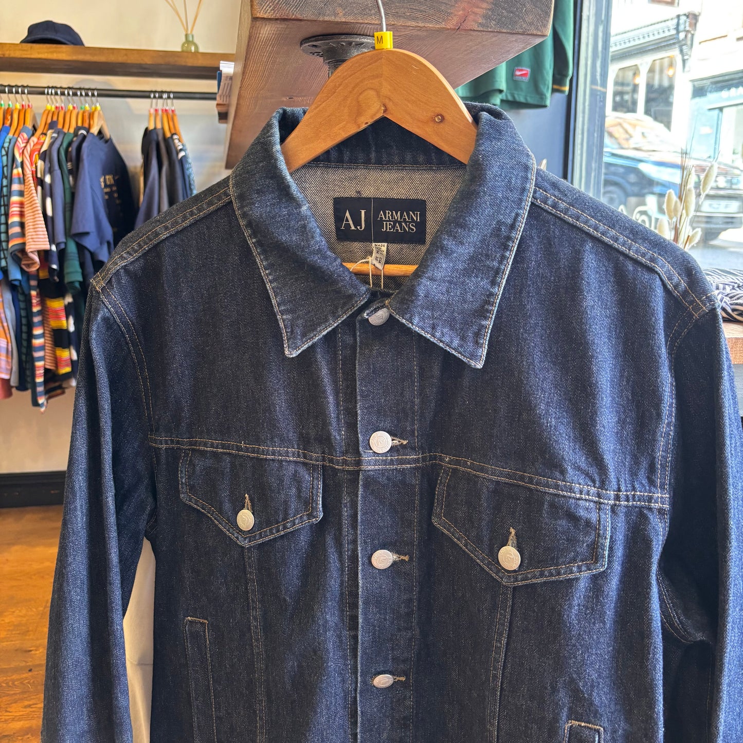 Armani Jeans Denim Button Up Jacket Navy (Medium)