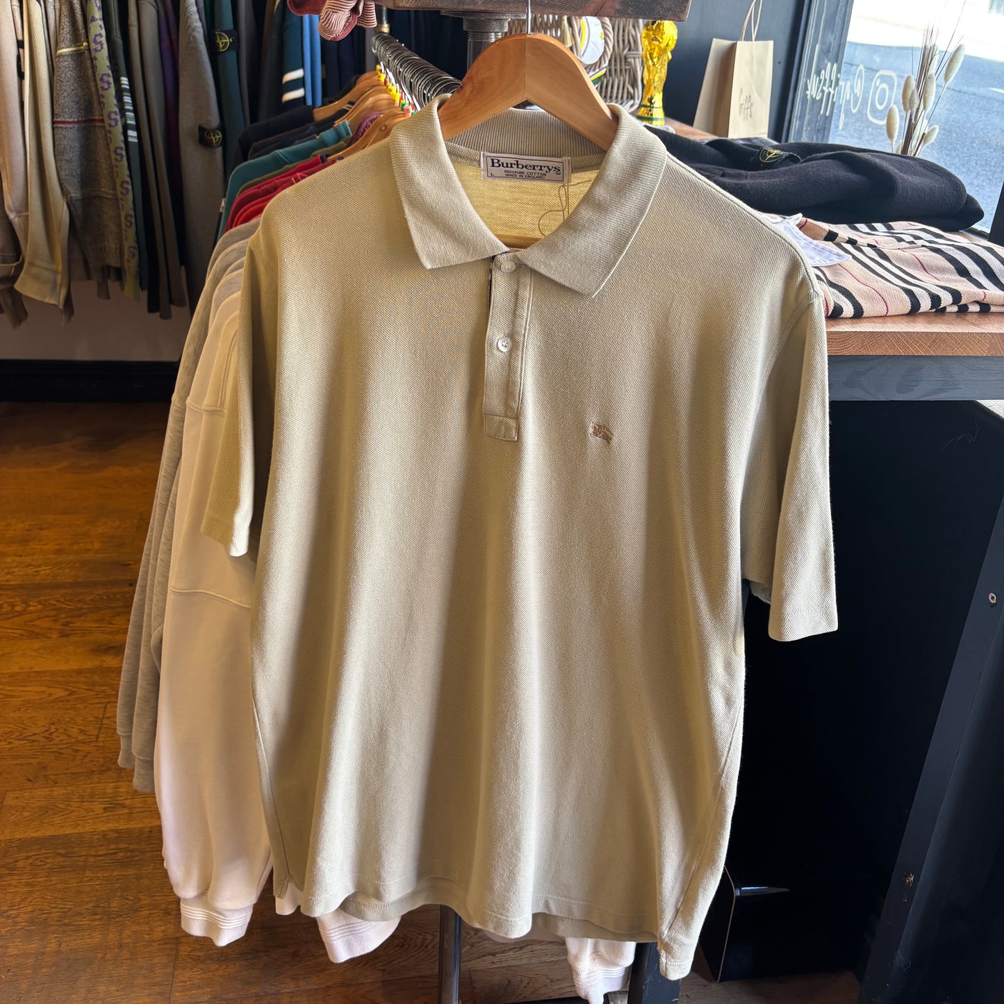 Burberry Short Sleeve Polo Shirt Mint Green (Large)