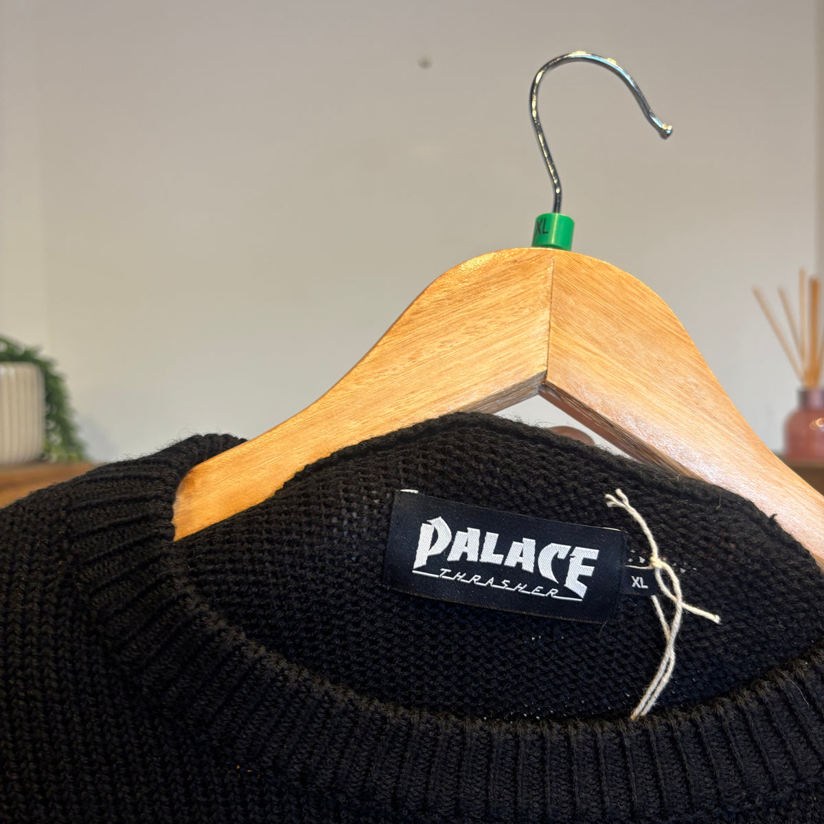 Palace Thrasher SS24 Spellout Knit Jumper Black (XL)