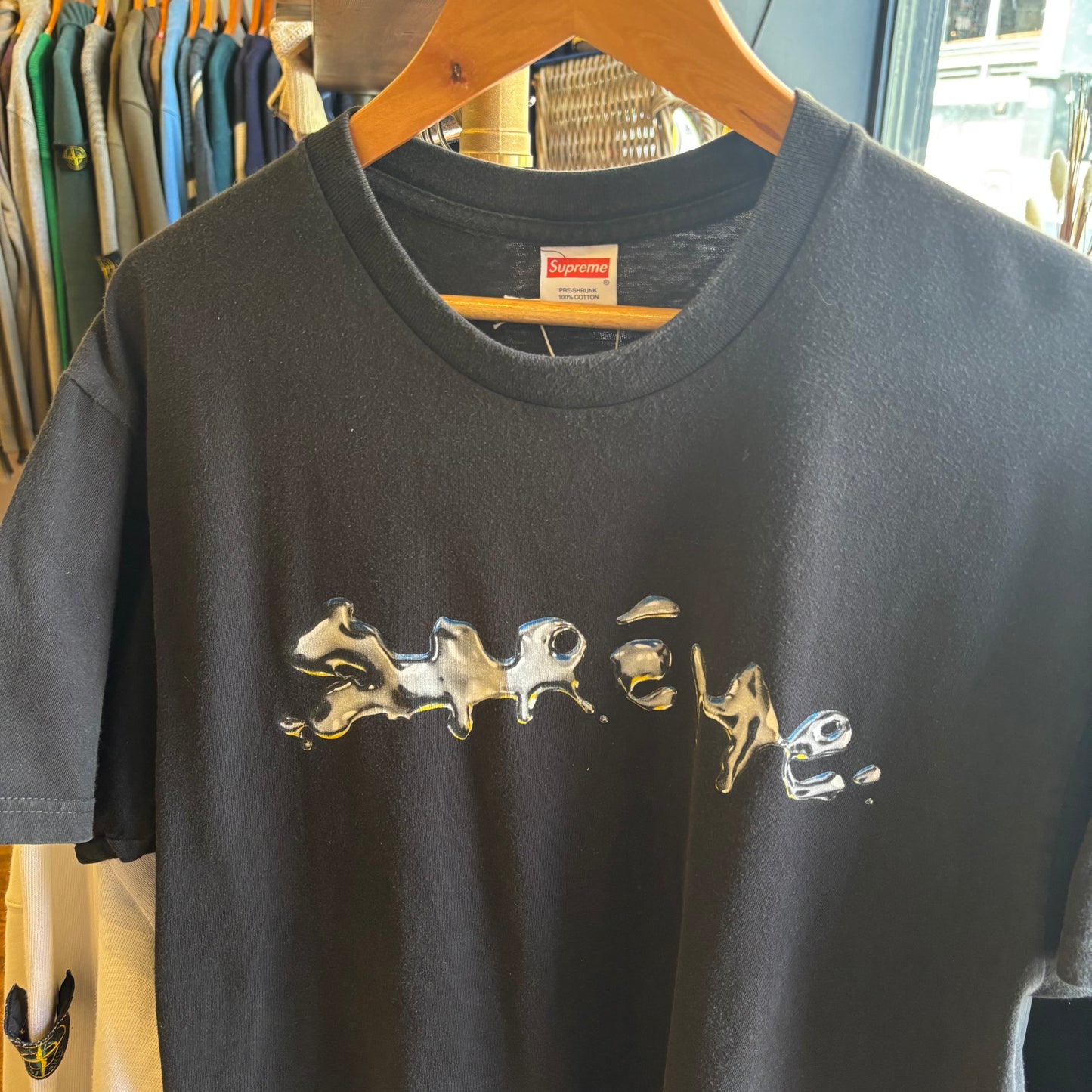 Supreme FW18 Liquid Print T-Shirt Black (Large)