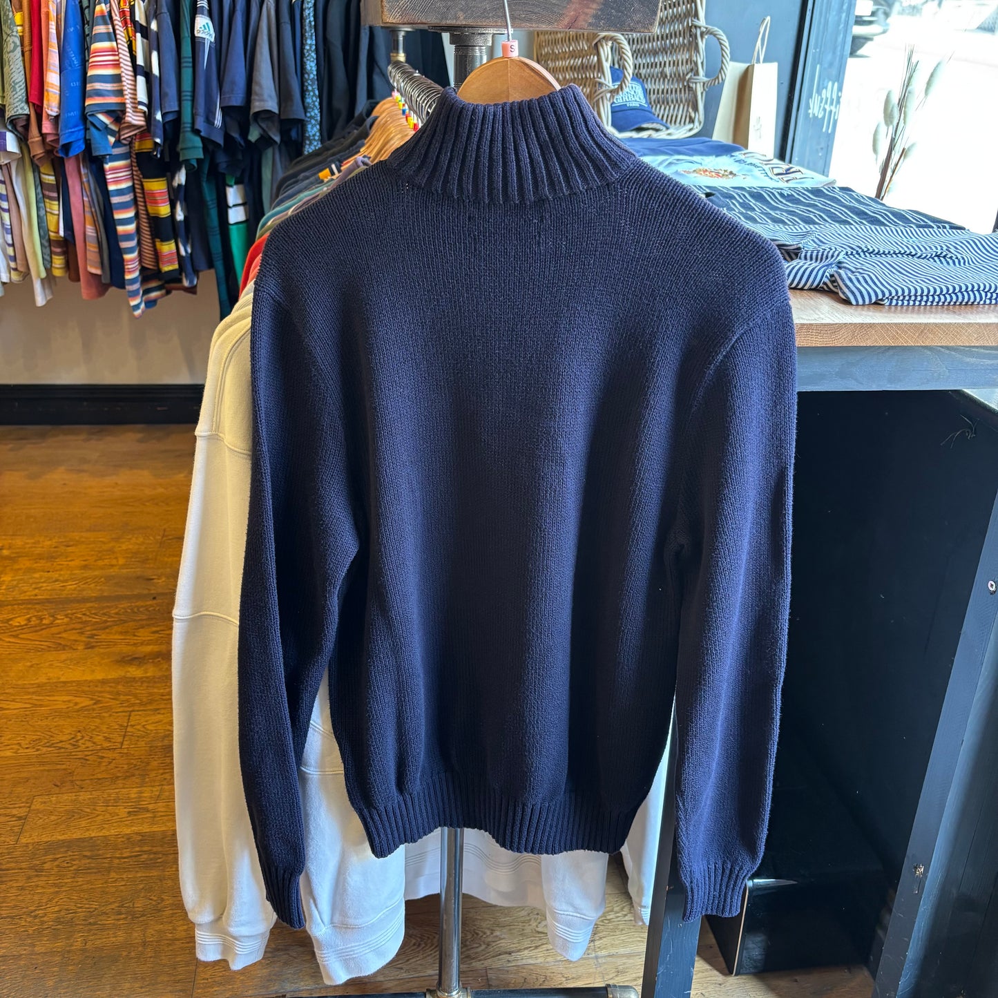 Ralph Lauren Quarter Zip Knit Jumper Navy (Small)