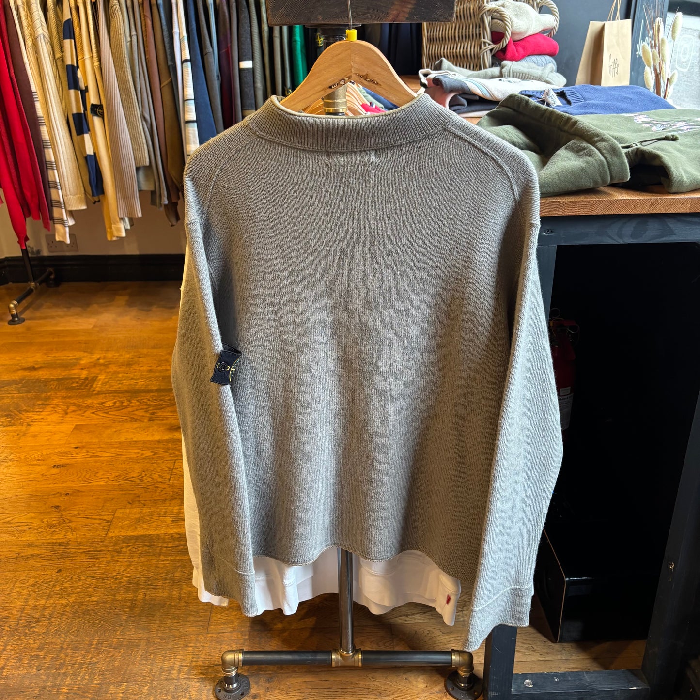 Stone Island 2000s Pullover Knit Jumper Grey (Medium)