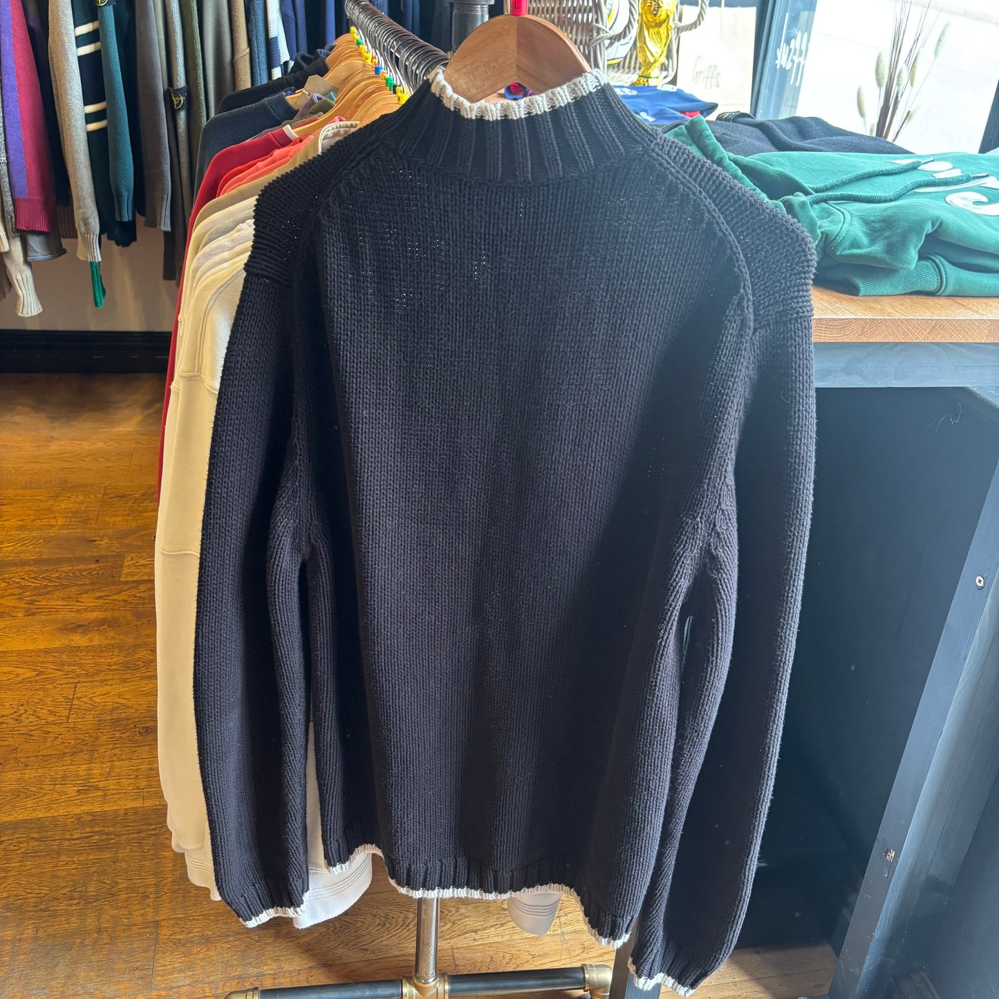 Yves Saint Laurent Full Zip Knit Jumper Black (Large)