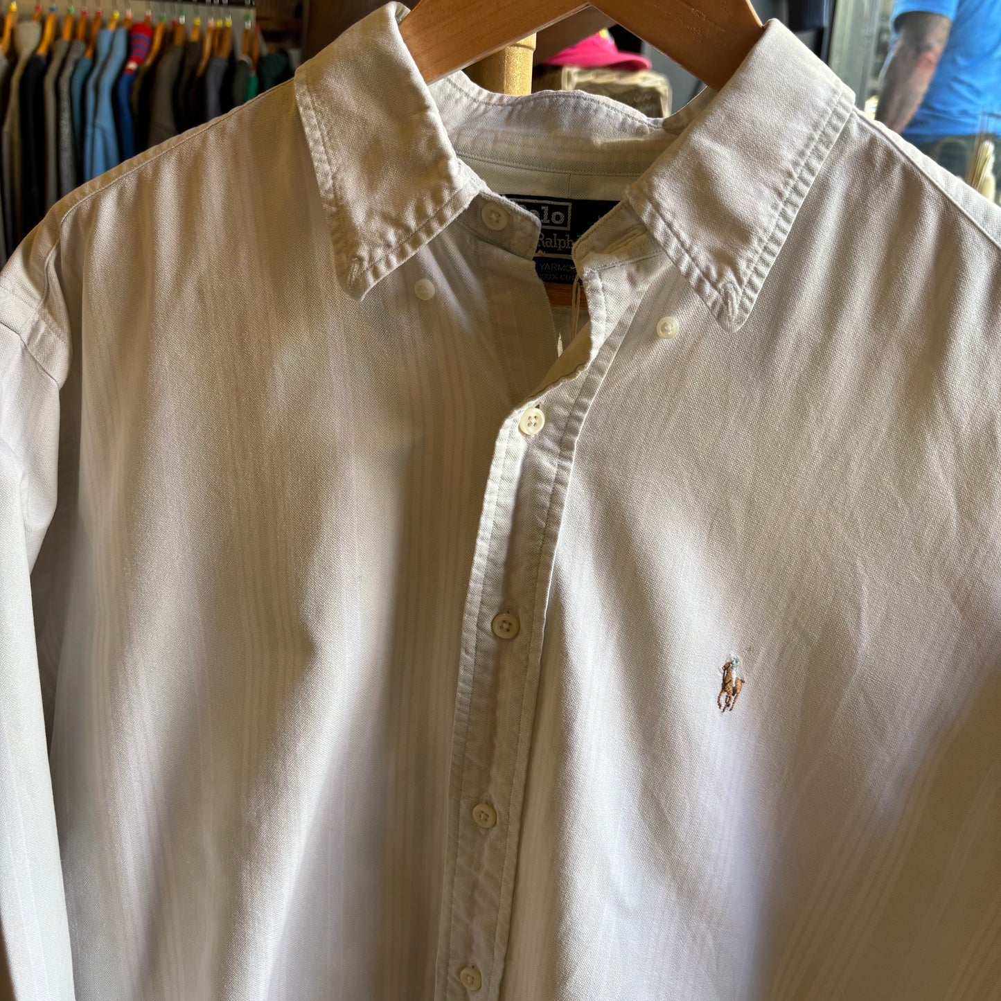 Ralph Lauren Pinstripe Longsleeve Button Shirt White (XL)