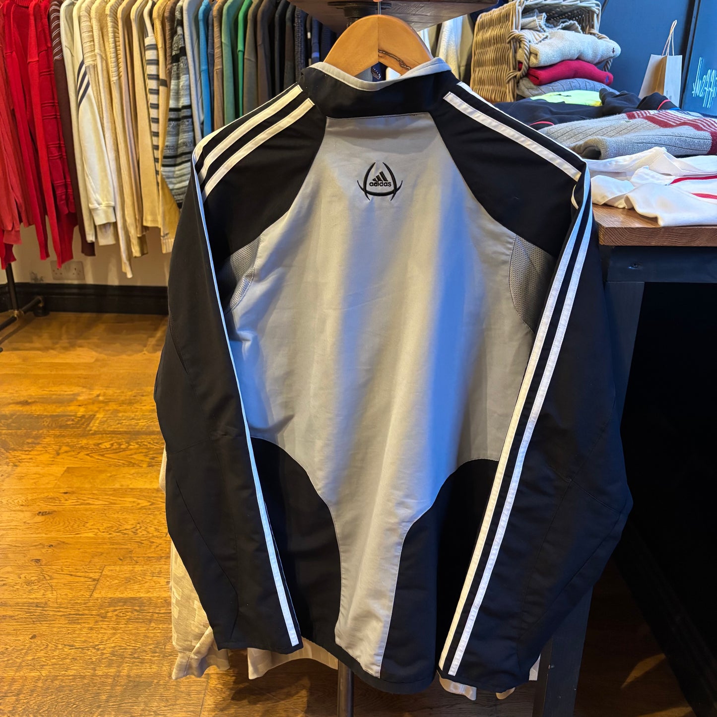 Real Madrid Adidas 2004/05 Track Jacket Grey/ Black (Small)