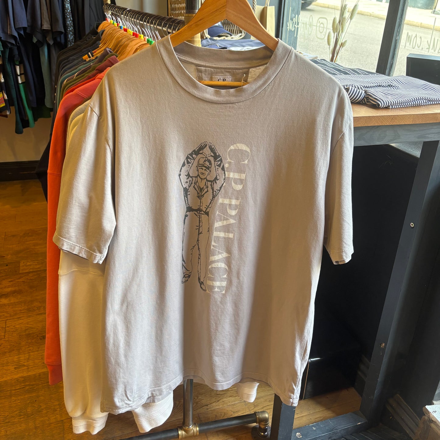Palace CP Company SS24 Graphic T-Shirt Grey (Large)