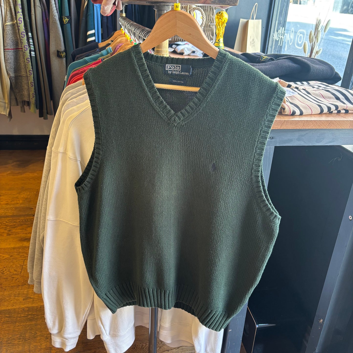 Ralph Lauren Sleeveless Knit Vest Jumper Green (Medium)