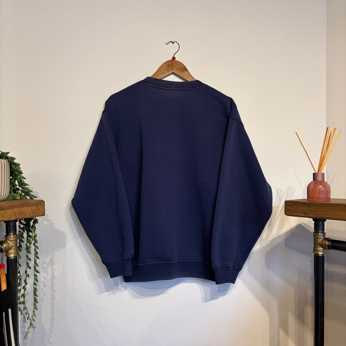 Adidas Spellout Oversized Sweatshirt Navy (Small)