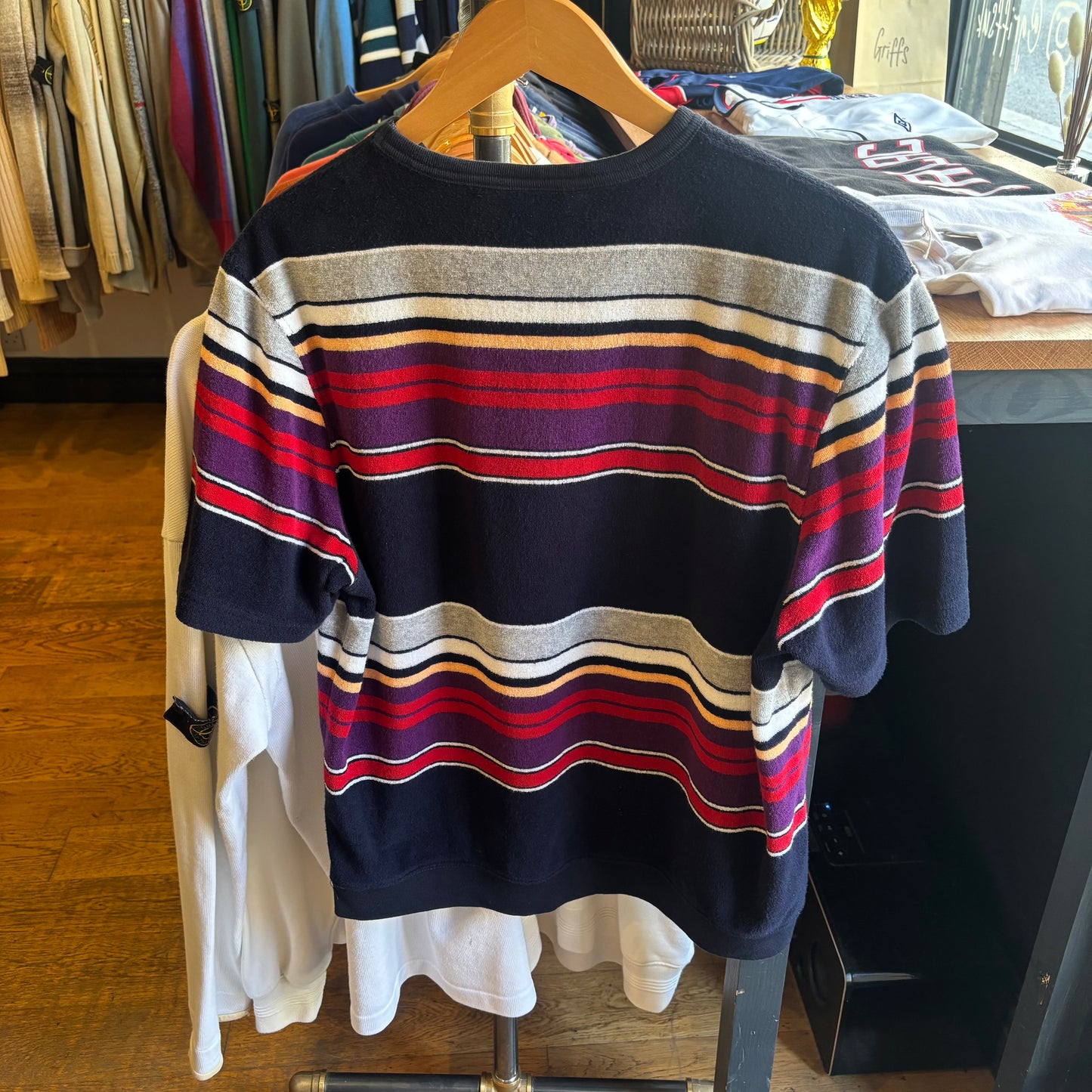 Stussy Hudson Stripe Crew T-Shirt Multi (Medium)