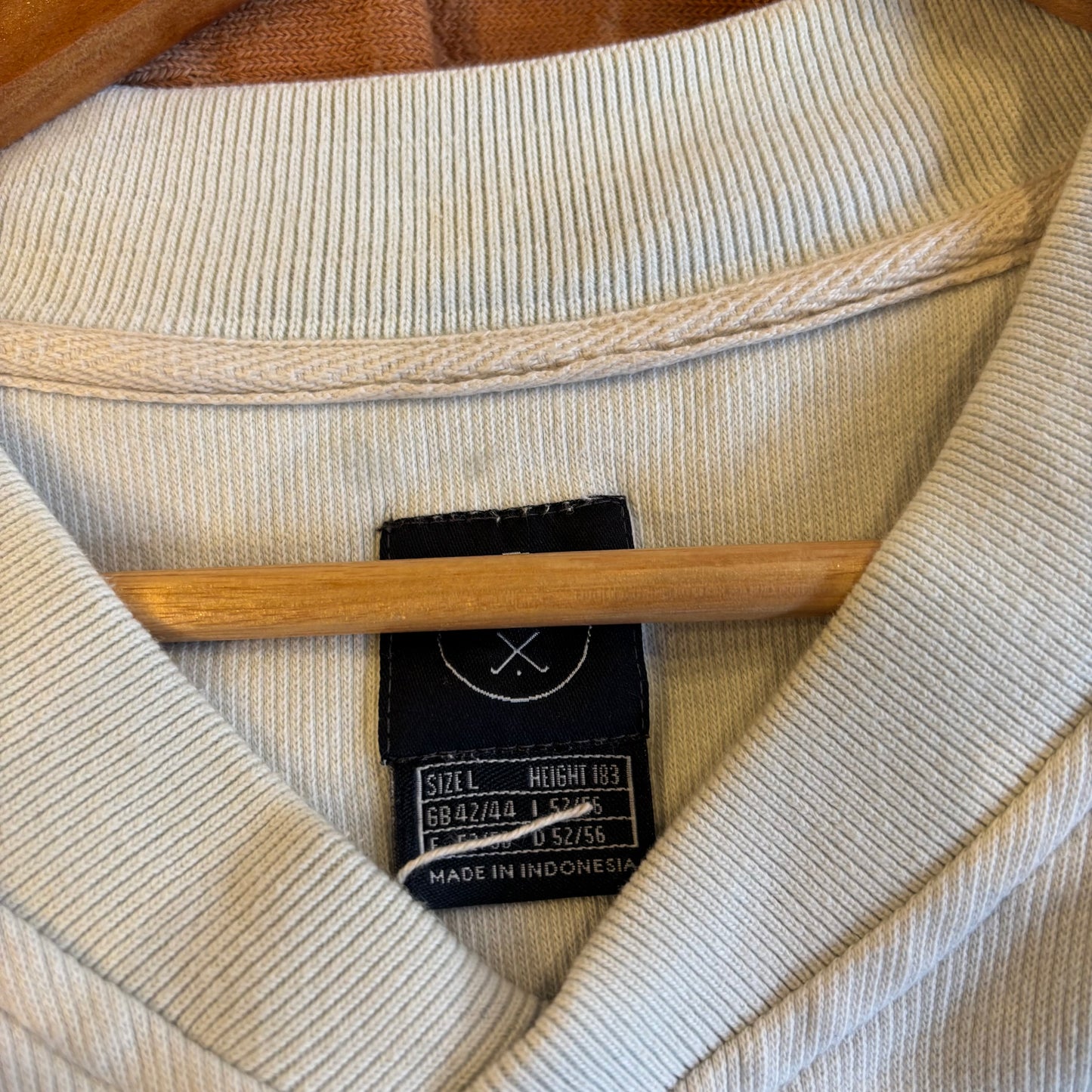Nike Golf Swoosh Oversized V Neck Sweatshirt Cream (Large)