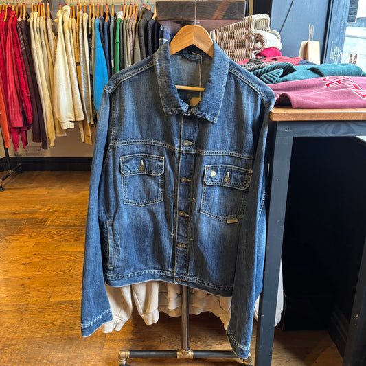 Timberland Weathergear Denim Button Up Jacket Blue (Large)