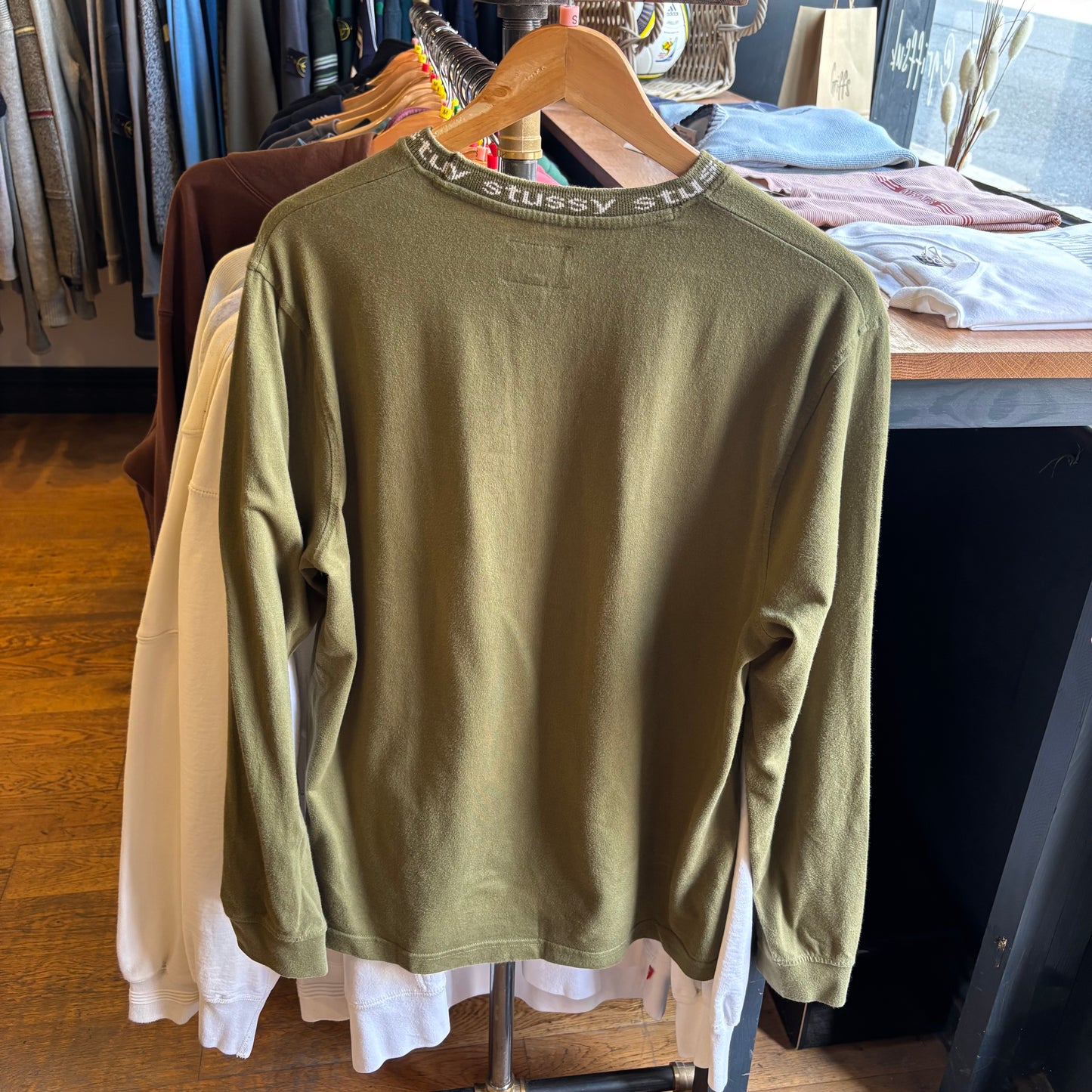 Stussy Owen Longsleeve T-Shirt Green (Small)