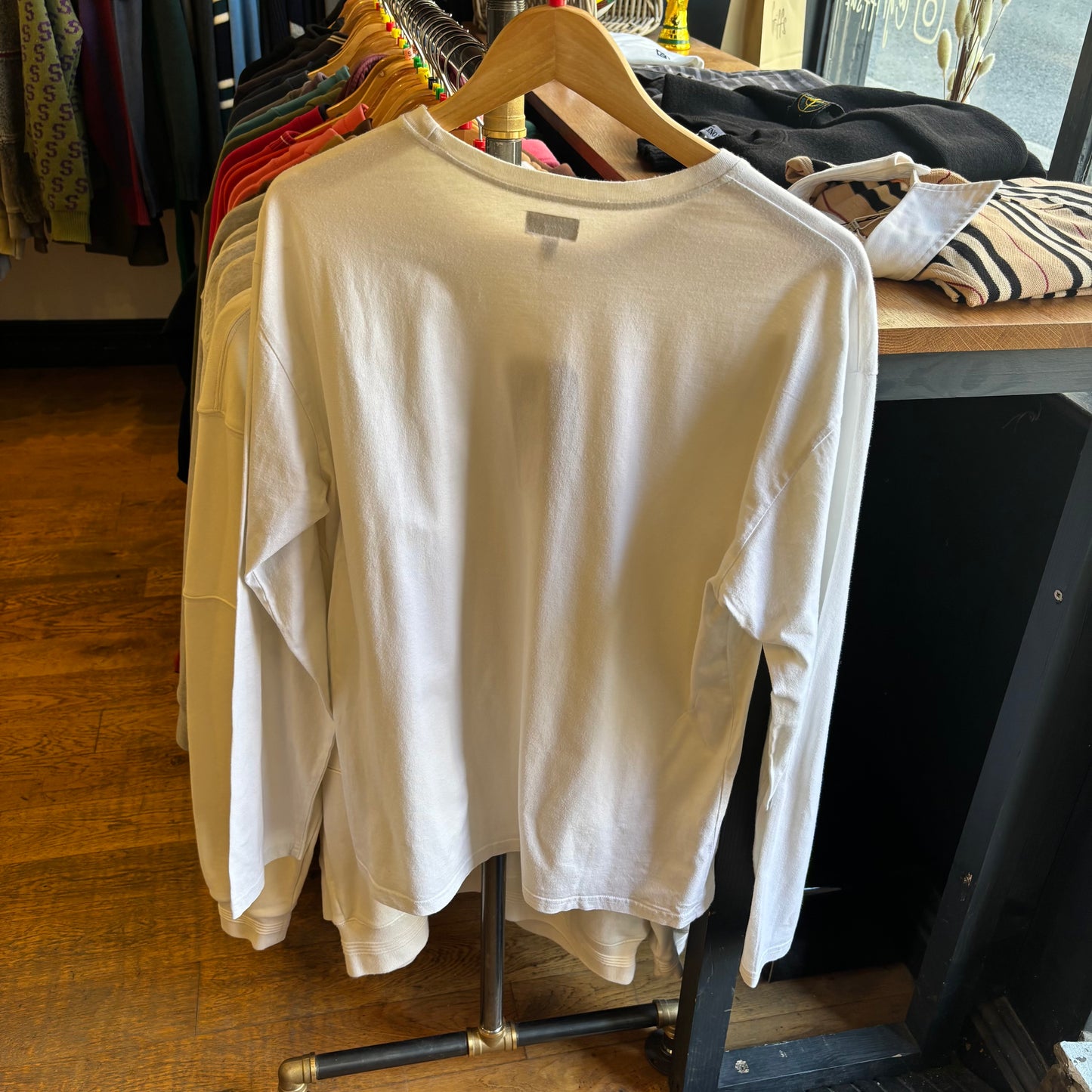 Armani Jeans Longsleeve Stitch Logo T-Shirt White (Large)