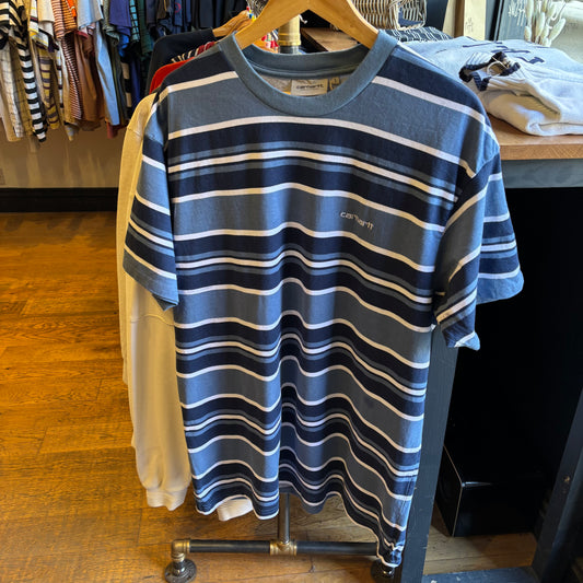 Carhartt Corfield Stripe T-Shirt Blue (Large)