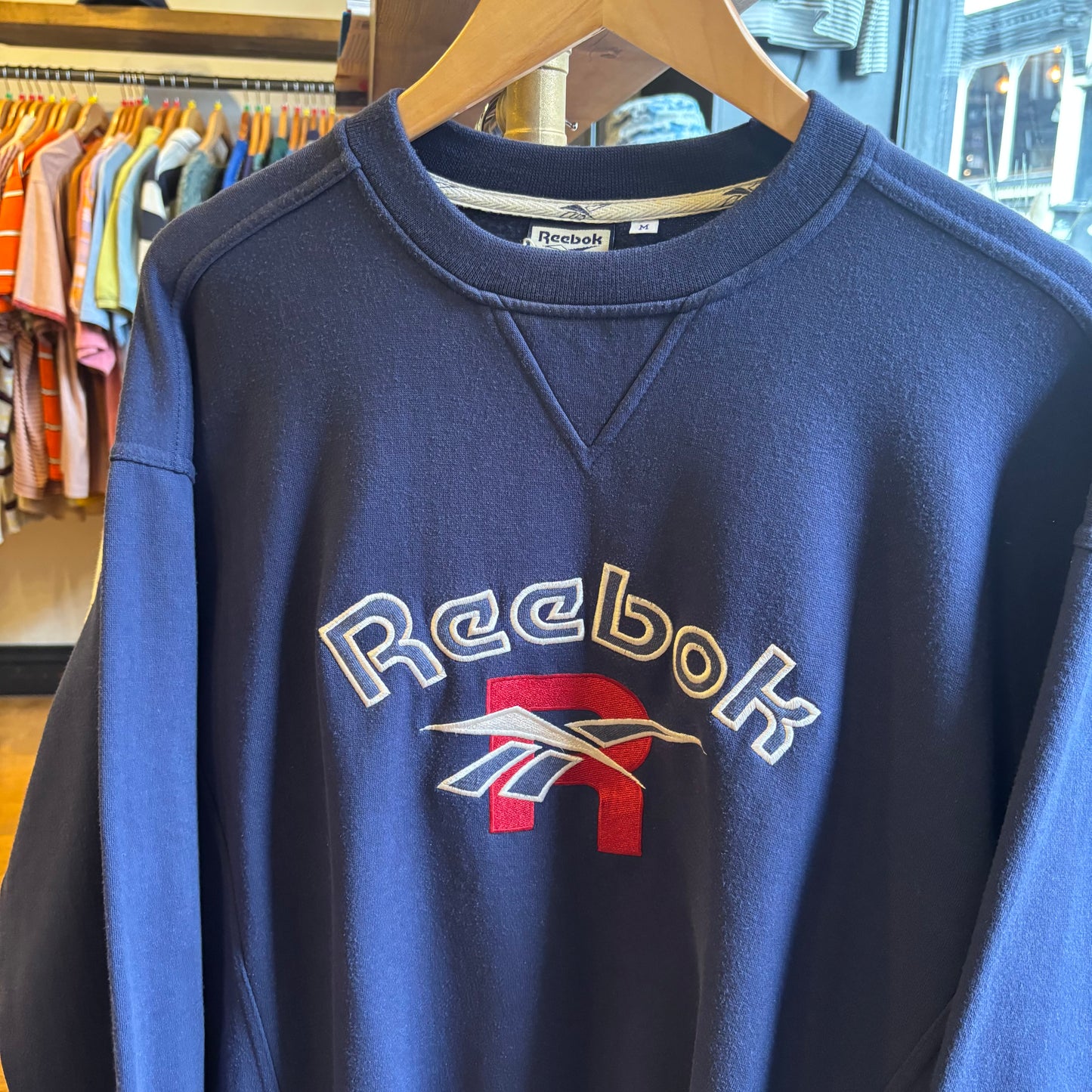 Reebok Spellout Oversized Sweatshirt Navy (Medium)