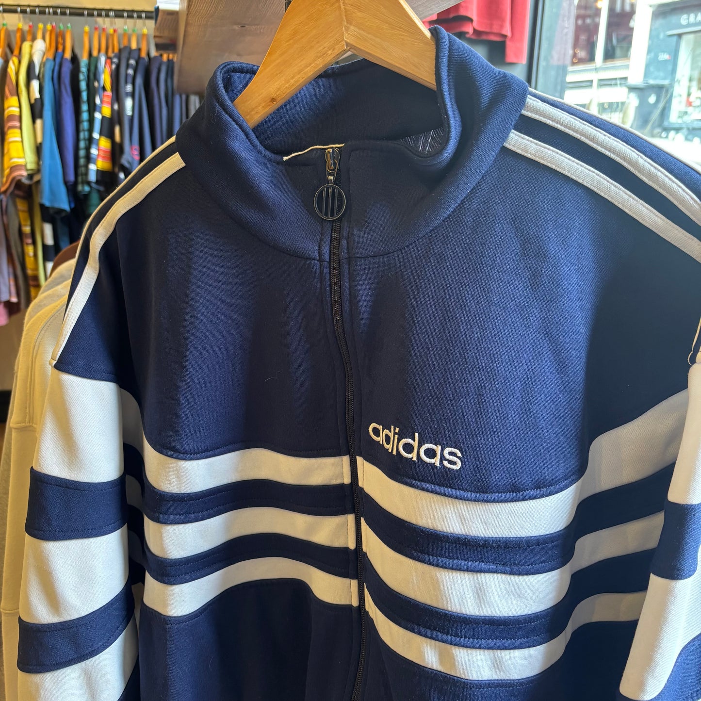 Adidas Zip Up Track Jacket Navy (Medium)