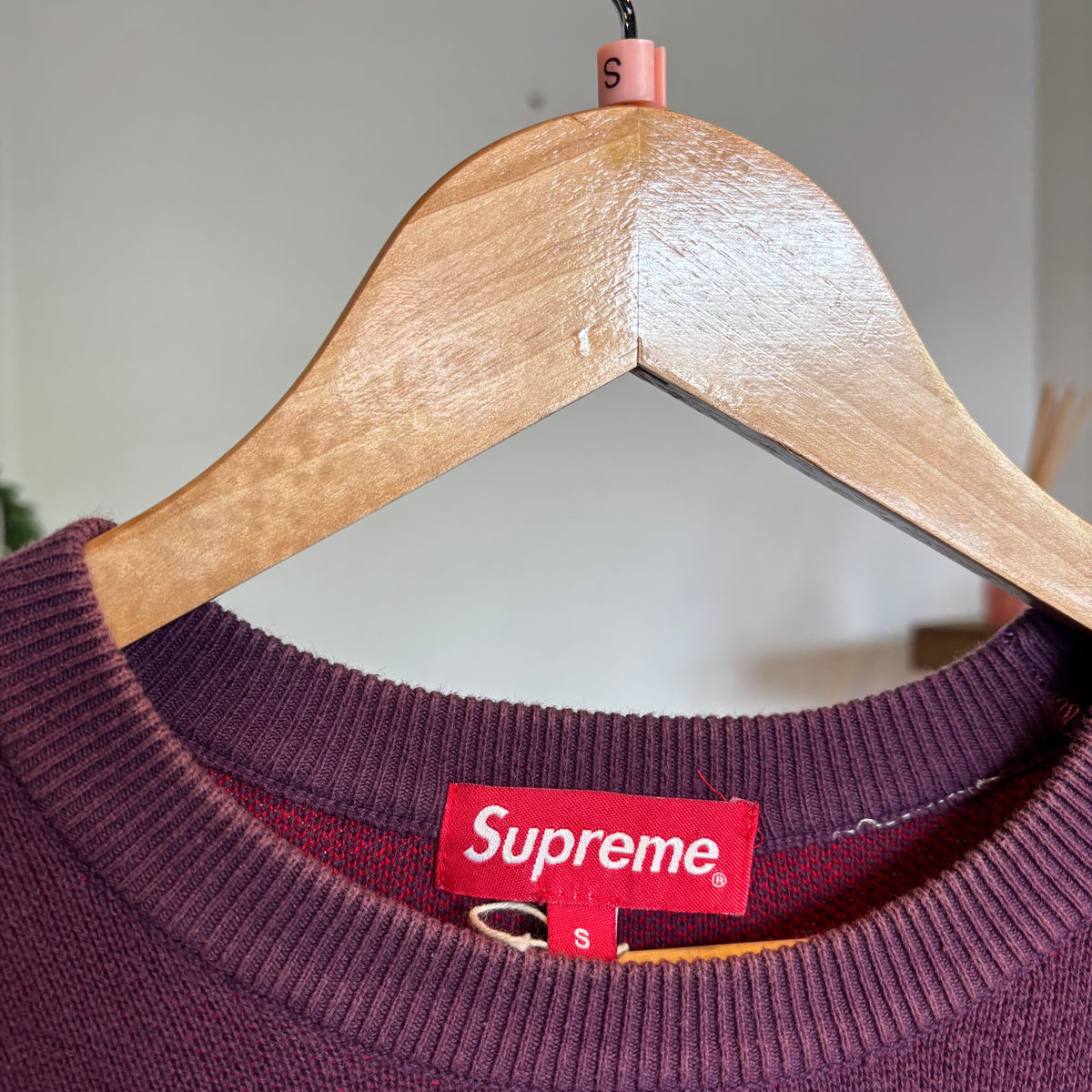 Supreme FW21 Sleeve Stripe Sweater Plum (Small)