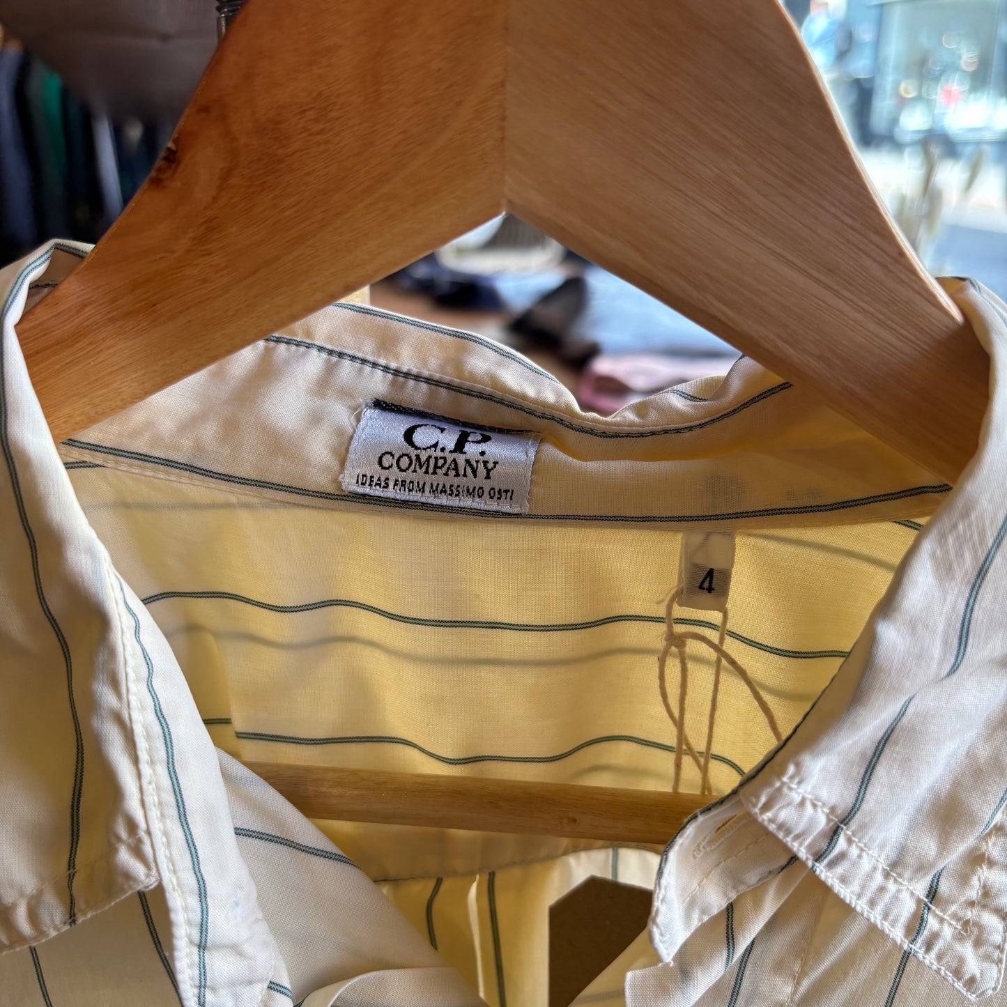 CP Company 80s Ideas From Massimo Pinstripe Shirt Yellow (Large)