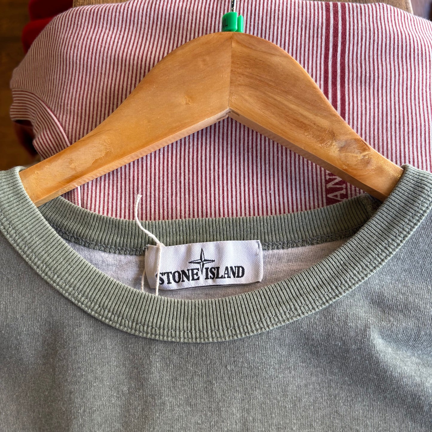 Stone Island S/S 2019 Marina Stripe T-Shirt Green (XL)