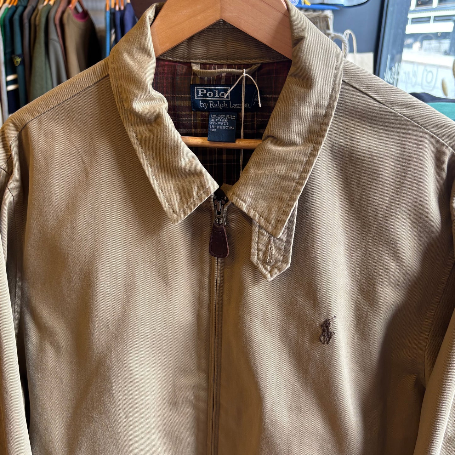 Ralph Lauren Harrington Zip Up Jacket Brown (Large)