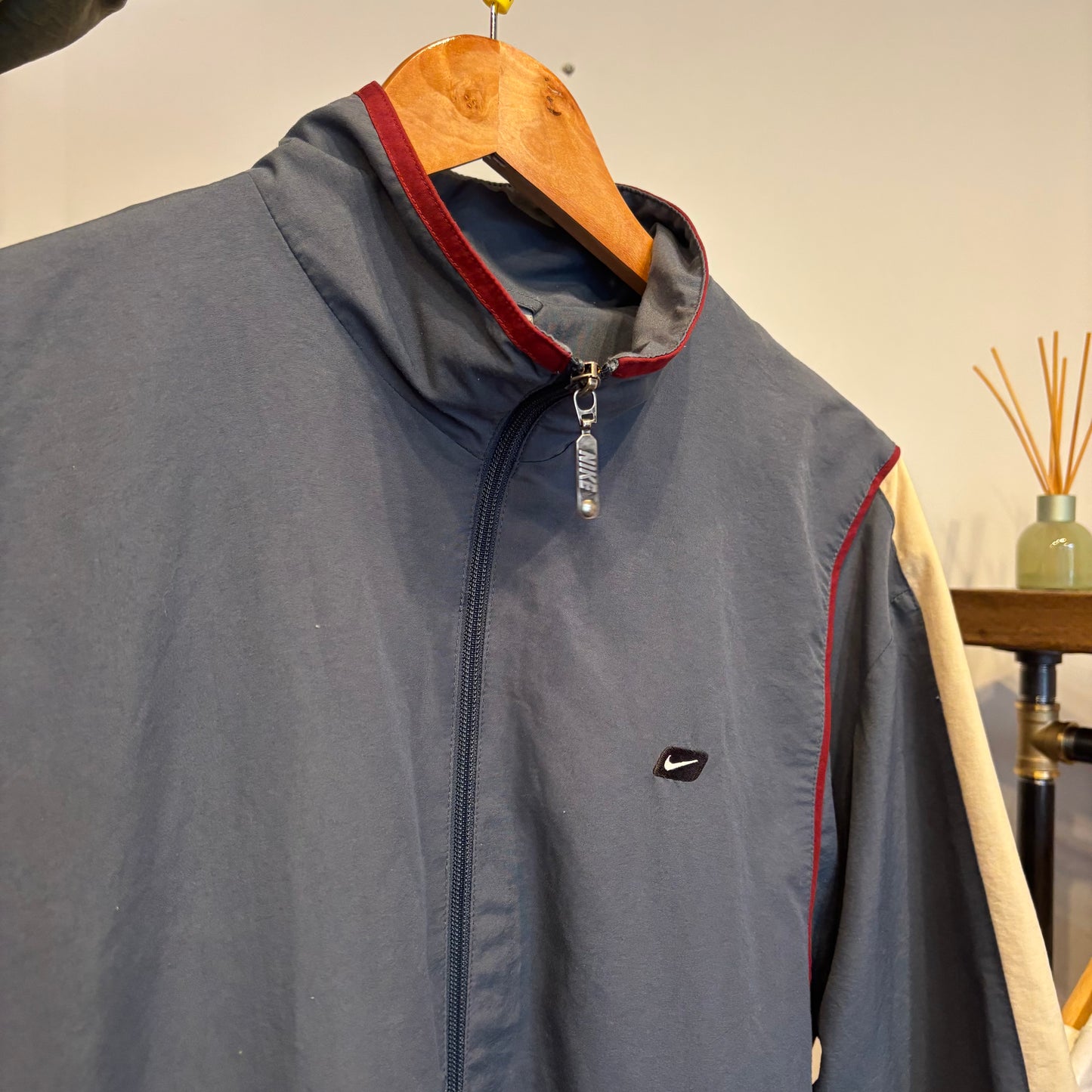 Nike 2000's Windbreaker Zip Jacket Blue (Medium)
