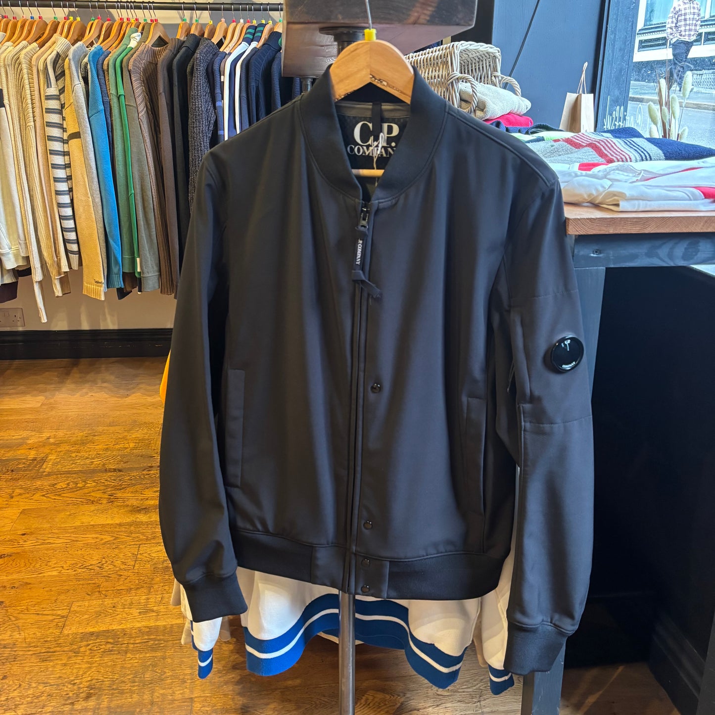 CP Company Arm Lens Bomber Jacket Black (Medium)