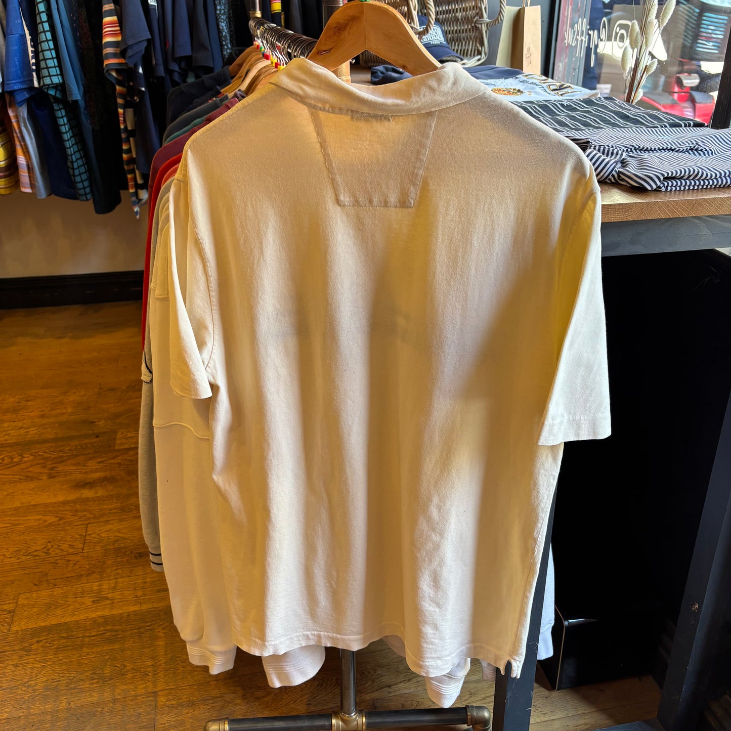 Stone Island 2000's Script Polo Shirt Cream (XL)