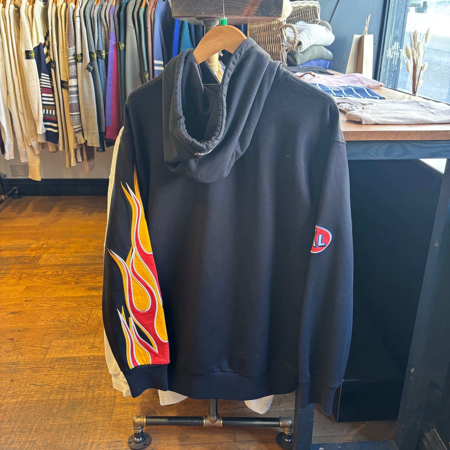 Palace SS22 Flames Hoodie Black (XL)