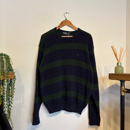 Ralph Lauren Striped Chunky Knit Navy/ Green (XL)