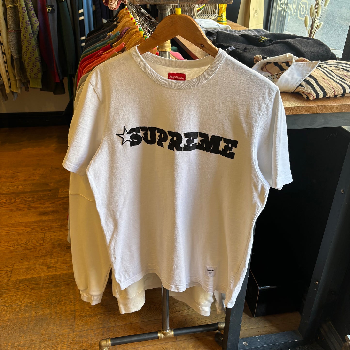 Supreme SS20 Star Logo T-Shirt White (Medium)