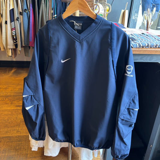 Nike T90 Swoosh Pullover Lightweight Sweatshirt Navy (Medium)