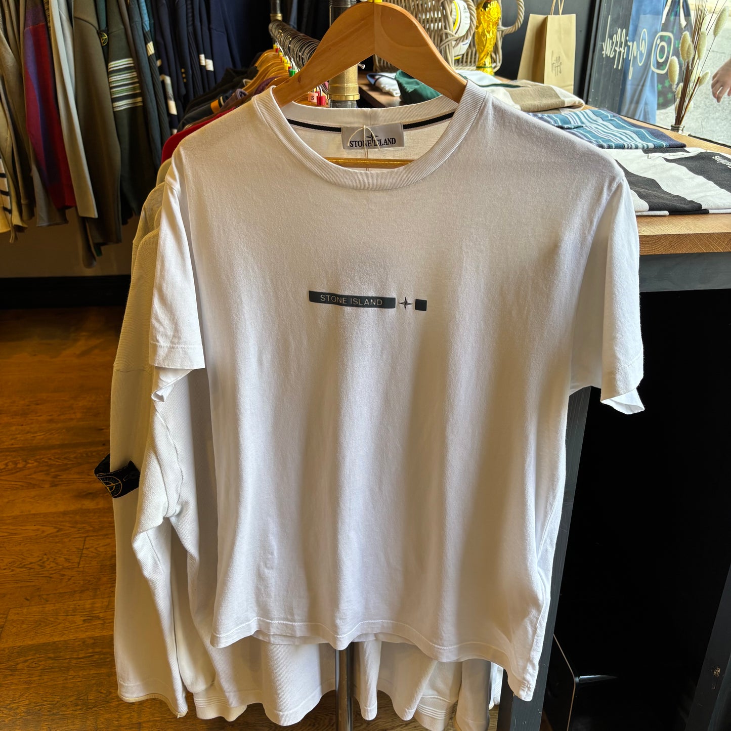 Stone Island S/S 2022 Laser Print T-Shirt White (Medium)