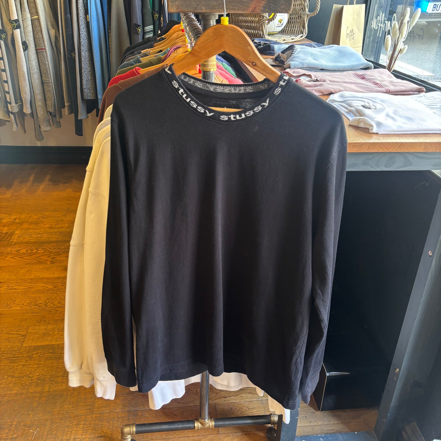 Stussy Owen Longsleeve T-Shirt Black (Medium)