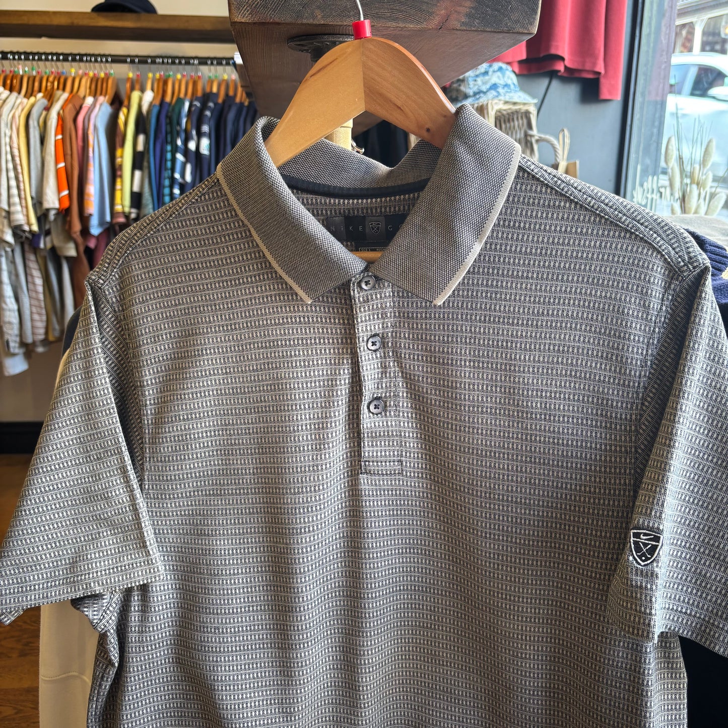 Nike Golf Funky Polo Shirt Beige/ Black (Large)