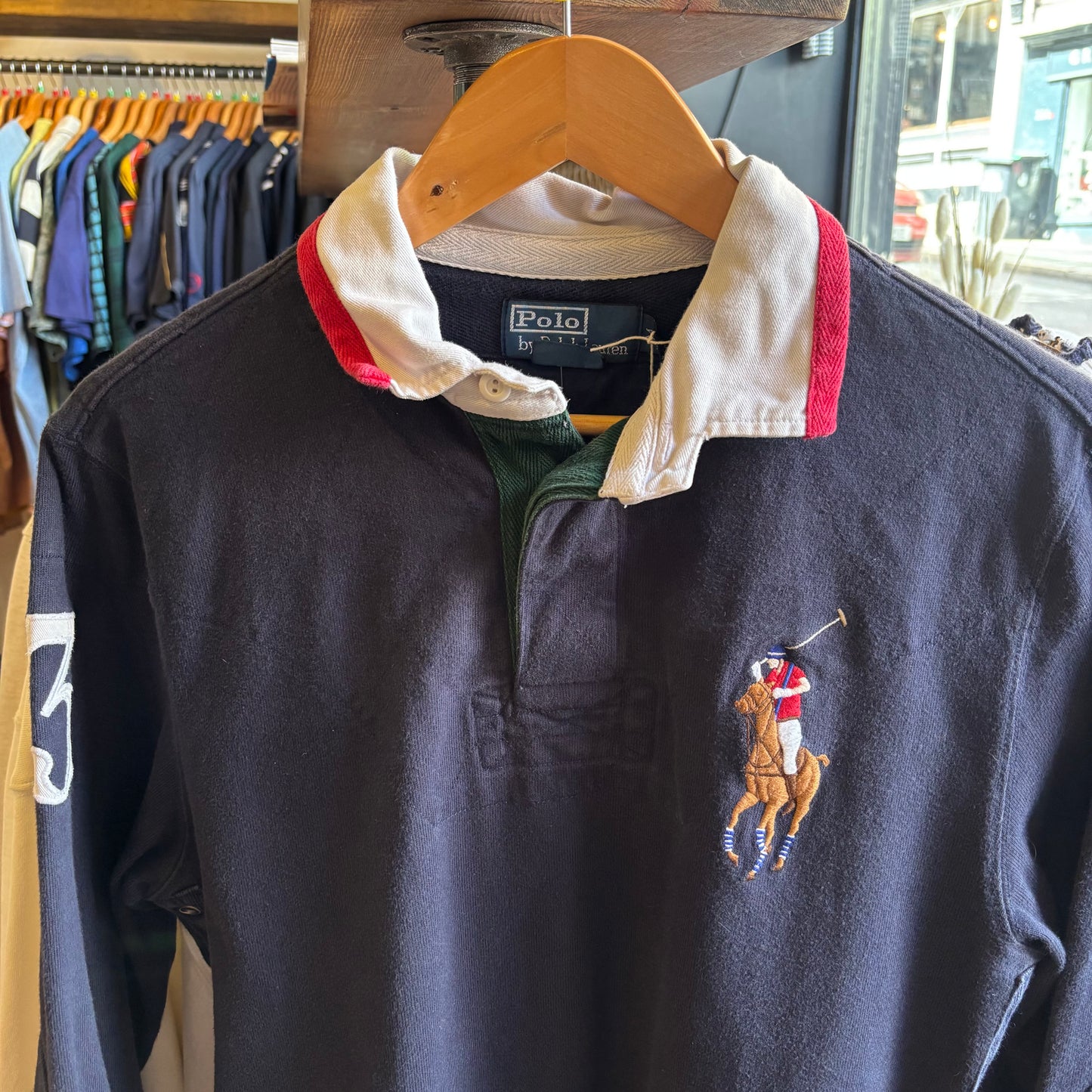 Ralph Lauren Longsleeve Rugby Shirt Navy (Medium)